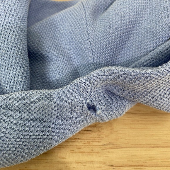 Brooks Brother Sweater Men's Large V-Neck Long Sleeve Blue Linen Blend 346 *FLAW - Picture 13 of 14